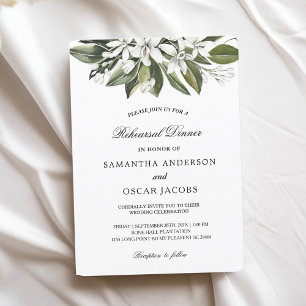 Trendy Waterverf White Flowers & Leaves Kaart