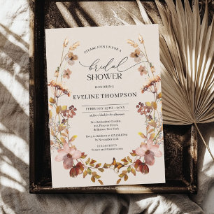 Trendy waterverf wilde bloemen krans najaar kaart