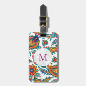 Trendy Waterverven Kleurrijke Paisley Bagagelabel (Voorkant verticaal)