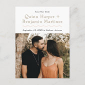 Trendy Wave Photo Save the Date Briefkaart (Voorkant)