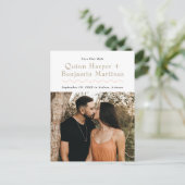 Trendy Wave Photo Save the Date Briefkaart (Staand voorkant)