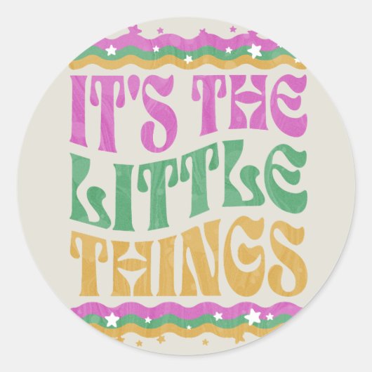 Trendy Wavy Text Inspirerend Affirmation Boho Ronde Sticker (Voorkant)