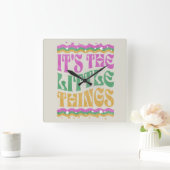 Trendy Wavy Text Inspirerend Affirmation Boho Vierkante Klok (Huis)