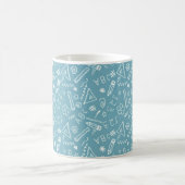 Trendy White ABC Beauful Blauwgroen School Coffee Koffiemok (Center)