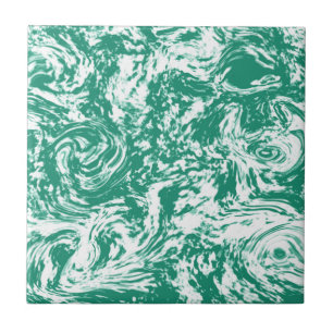 Trendy White Blue - Green Marble Stone - Abstract Tegeltje