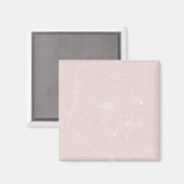 Trendy White Flowers schetst het 'Blush Pink'-ontw Magneet (Voorkant / Achterkant)