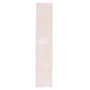 Trendy White Flowers schetst het 'Blush Pink'-ontw Medium Tafelloper