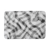 Trendy White Grey Black Retro Wavy Stripes Pattern Badmat (Voorkant)