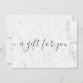 Trendy white marble elegant gift certificate (Voorkant)