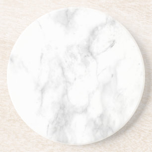 Trendy White Marble Elegant Sjabloon personalisere Zandsteen Onderzetter