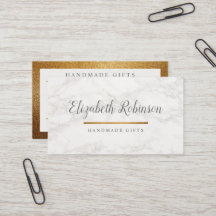 Trendy White Marble & Gold Glitter Handmade Gifts