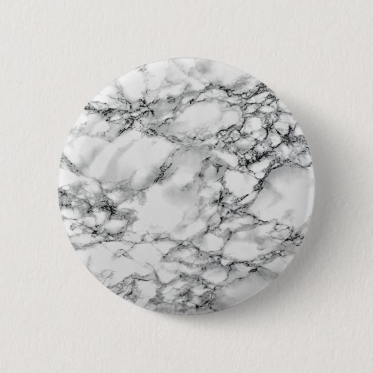 Trendy White Marble Stone - Ronde Button 5,7 Cm (Voorkant)