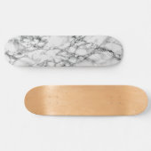 Trendy White Marble Stone Skateboard (Horizontaal)