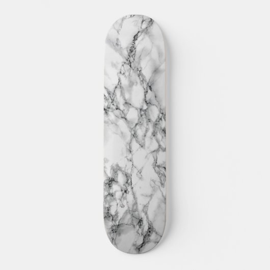 Trendy White Marble Stone Skateboard (Voorkant)