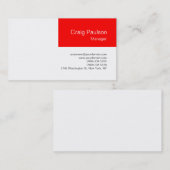 Trendy White Red Manager Visitekaartje (Voorkant / Achterkant)