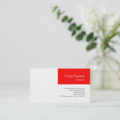 Trendy White Red Manager Visitekaartje (Staand voorkant)