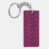 Trendy Wine Zigzag Abstract Design Sleutelhanger (Voorkant Links)