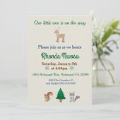 Trendy Winter Animal Theme Invitation Kaart (Staand voorkant)