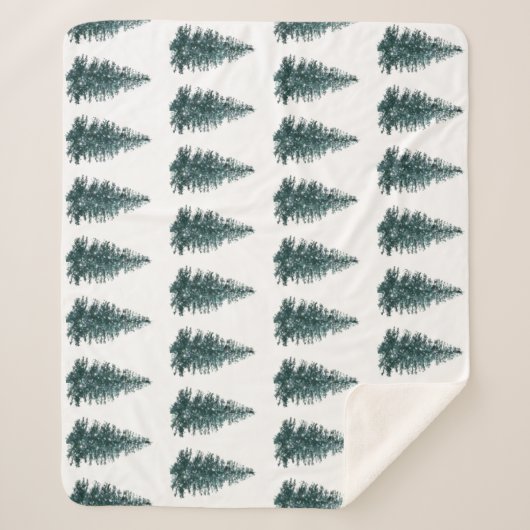 Trendy Winter Kerstboom Pattern Sherpa Deken (Voorkant)