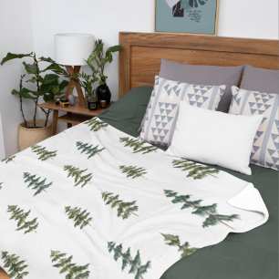 Trendy Winter Kerstboompatroon Fleece Deken