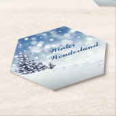 Trendy Wintry Winter Wonderland Kartonnen Onderzetters (Schuin)