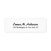 Trendy Wit Klassiek Professioneel Elegant Script Etiket (Voorkant)
