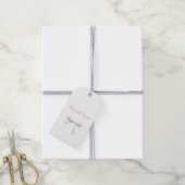 Trendy wit lint bruiloft dank u cadeaulabel (Met Touw)