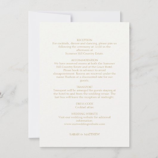 Trendy wit lint bruiloft details behuizing Kaart (Achterkant)