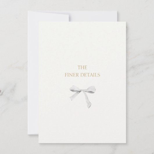 Trendy wit lint bruiloft details behuizing Kaart (Voorkant)