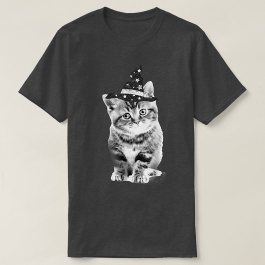 Trendy Witch Kitten Halloween Animals T-Shirt (Design voorkant)