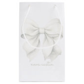 Trendy witte boog gepersonaliseerd met naam monogr klein cadeauzakje (Achterkant)