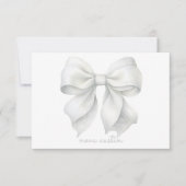 Trendy witte boog gepersonaliseerd met naam monogr notitiekaartje (Voorkant)