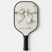Trendy witte boog gepersonaliseerd met naam monogr pickleball paddle (Achterkant)