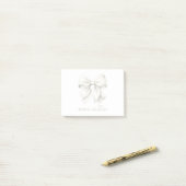 Trendy witte boog gepersonaliseerd met naam monogr post-it® notes (Op bureau)