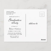 Trendy witte Brush script afstuderen uitnodiging (Achterkant)