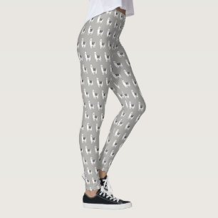Trendy witte lama schets leggings