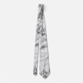 Trendy witte marmeren stenen Stropdas (Achterkant)