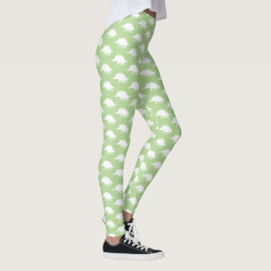 Trendy witte Stegosaurus dinosaurus silhouetten Leggings