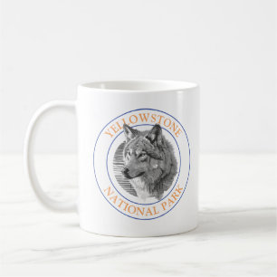 Trendy Wolf Art 4 Yellowstone National Park Circle Koffiemok