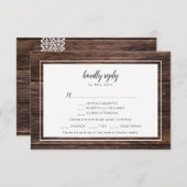 Trendy wood and lace bruiloft RSVP + keuze uit de (Voorkant / Achterkant)