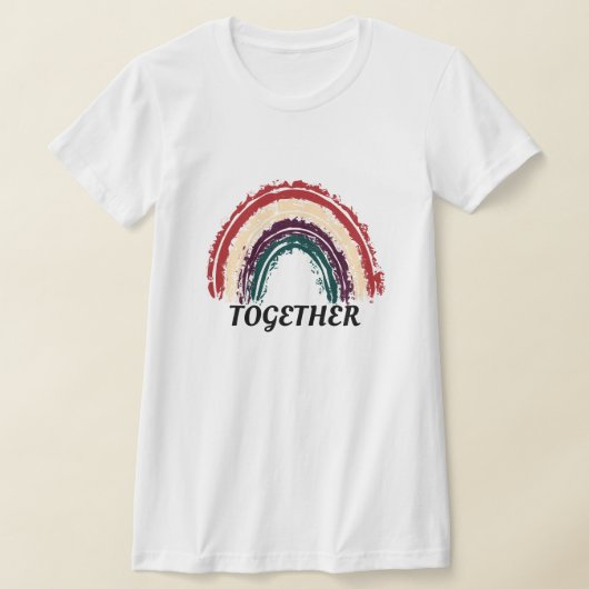 Trendy woord "Samen" Rainbow Design T-shirt (Laagn)