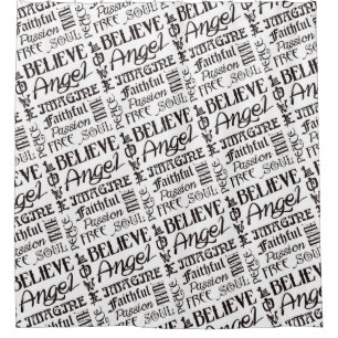 Trendy Woorden/de Doopvonten van het Tattoo - Douchegordijn