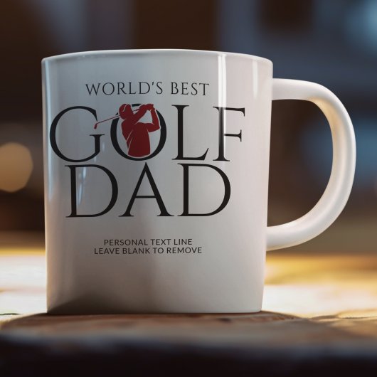 Trendy "WORLD'S BEST GOLF DAD" Rood Koffiemok