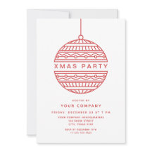 Trendy Xmas Party in rood met Kerstbal