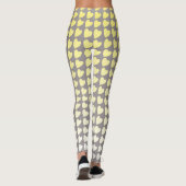 Trendy Yellow en Gray Heart Pattern Gradient Leggings (Achterkant)