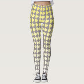 Trendy Yellow en Gray Heart Pattern Gradient Leggings (Voorkant)