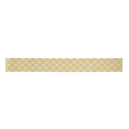 Trendy Yellow en Grey Check Gingham Pattern Lint (Voorkant)