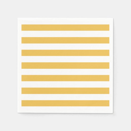 Trendy Yellow en White Wide Horizontal Stripes Servetten (Voorkant)