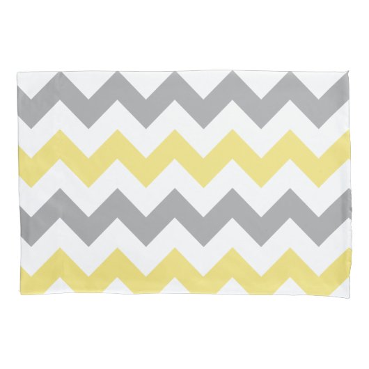 Trendy Yellow Gray Chevron Pattern Kussensloop (Voorkant)