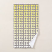 Trendy Yellow Gray Heart Pattern Gradient Bad Handdoek (Handdoek)